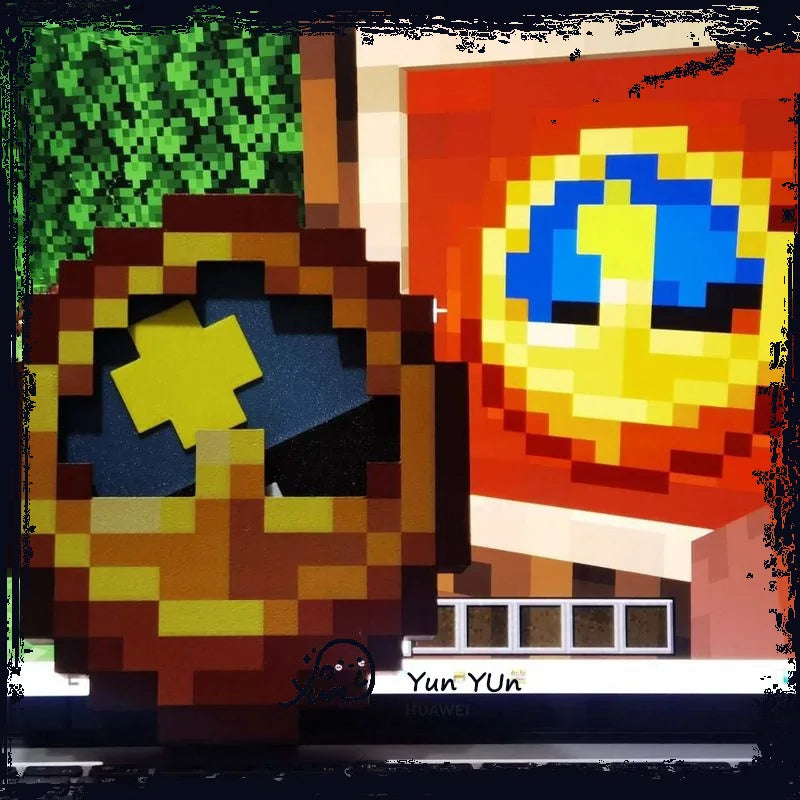 Iconic Pixel Day & Night Wall Clock 24H Rotating Cycle