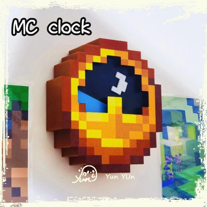 Iconic Pixel Day & Night Wall Clock 24H Rotating Cycle