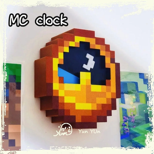 Iconic Pixel Day & Night Wall Clock 24H Rotating Cycle